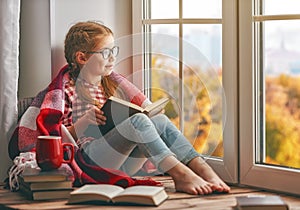 Girl reading a book