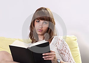 Girl reading a book photo