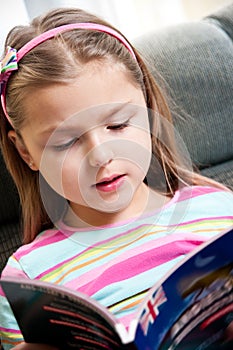 Girl reading English book