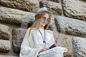 Girl reading the magazine