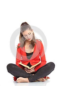 Girl reads book