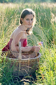 girl in red clothes