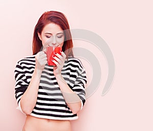 Girl with red cup