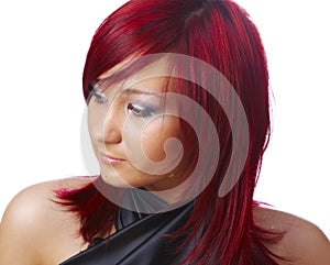 The girl with red hair