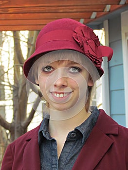 Girl in a red hat