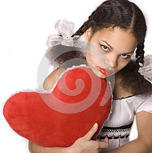 Girl & Red Heart