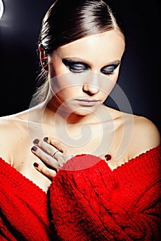 Girl in a red jacket