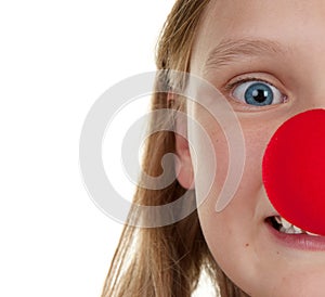 Girl with red nose