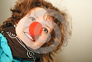 Girl with red nose