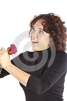 Girl with red rose