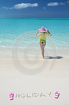 Girl relaxing on the beach