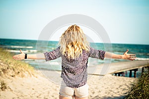 Girl relaxing at beach