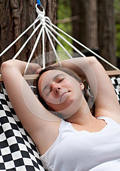 Girl Relaxing in Hammock