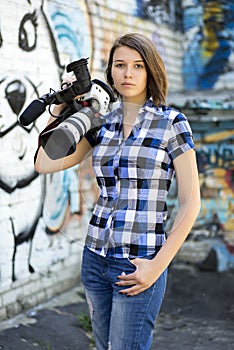 Girl reporter photo
