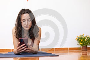 Girl resting after doing yoga