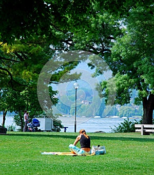 Girl resting in the park