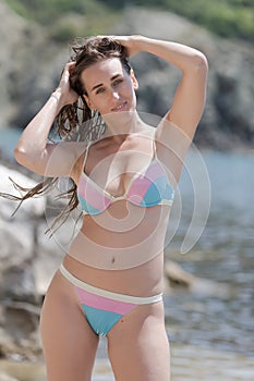 Girl resting at the sea