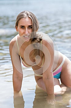 Girl resting at the sea