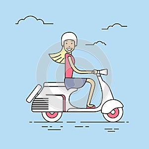 Girl Ride Electrical Scooter Retro Electric Transport