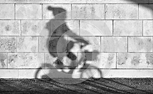 Girl riding bike shadow