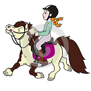 Girl riding pony