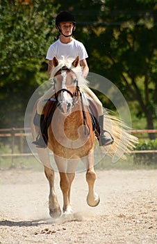 Girl riding pony