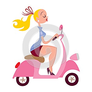 Girl Riding Vespa