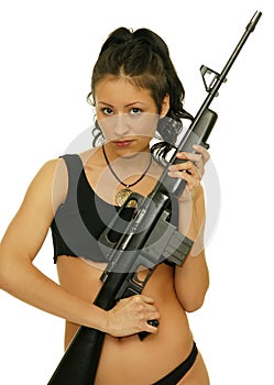 Girl with rifle