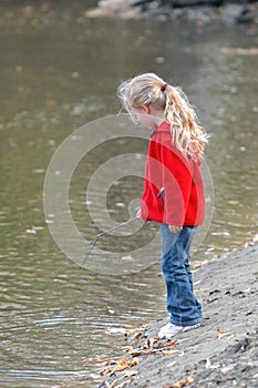 Girl on Riverbank