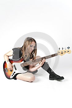 Girl on rock guitar