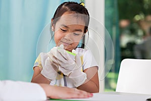 Girl in the role of doctor