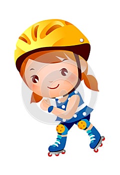 Girl on rollerblades