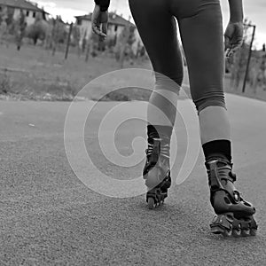 Girl with rollerblades