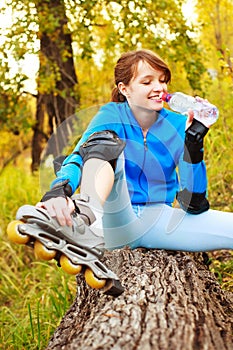 Girl with rollerskates