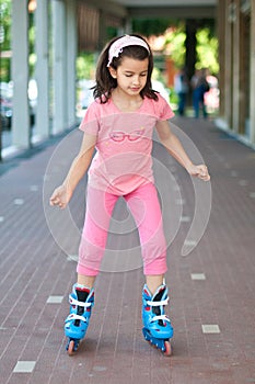Girl rollerskating
