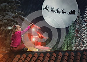 Girl on the roof in The Christmas eve