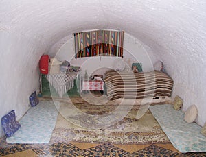 Girl room troglodyte house Tunisia