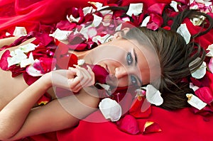 Girl in rose petal