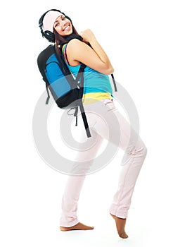 Girl with a rucksack