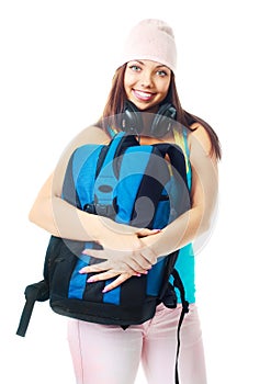 Girl with a rucksack