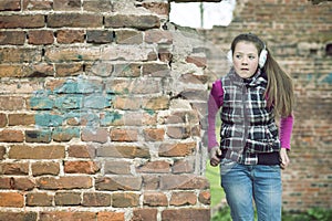 Girl on ruins