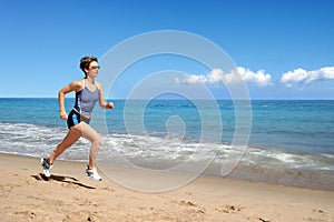 Girl running on the beach