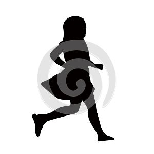 A girl running body, silhouette vector art work