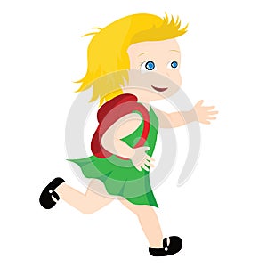 Girl running to school