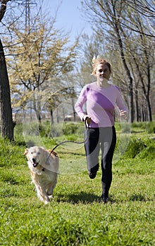 Girl running with your dog