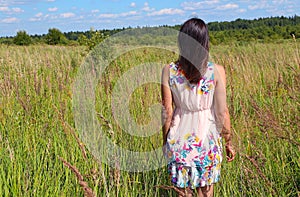 Girl in russian field