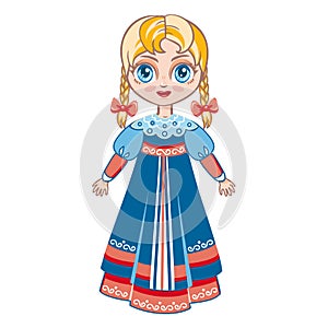 The girl in the Russian national suit. Historical clothes