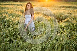 Girl in rye field