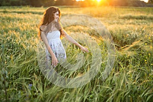 Girl in rye field