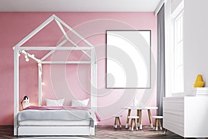 Girl s bedroom interior, poster